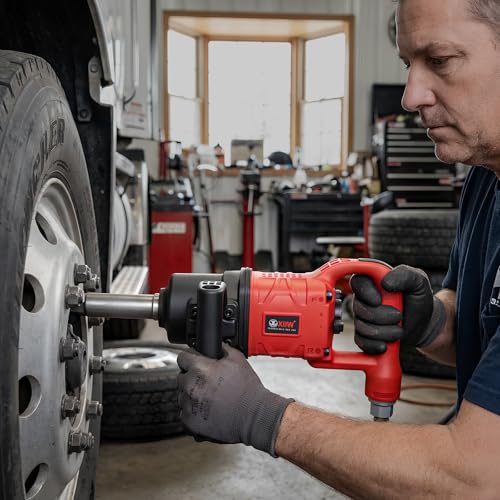 1 Inch Air Impact Wrench, Up to 3000ft-lbs Torque, 5000RPM 1'' Impact Gun | 16 lbs Lightweight Pneumatic Impact Wrench with 6 Inch Extended Anvil & 2 D Handles, 1/2'' Air Inlet for Heavy Duty Repairs - size: 1 Inch | 3000 ft-lbs w/6" Extended Anvil