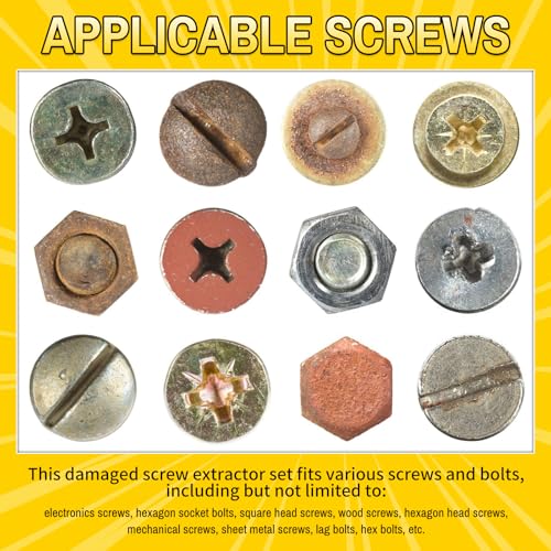 33 PCS Screw Extractor Set, HSS 6542 Titanium Easy Out Screw & Bolt Remover Kit with Magnetic Extension & Socket Adapter for Stripped, Broken, Rusted Screws - size: 33 Pieces
