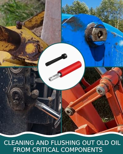Grease Fitting Cleaning Tool, Grease Zerk Cleaning Tool for Tractors, Excavators and Heavy Machinery Remove Old Dried Oil from Fittings, Pins, Shafts, Bushings, and Joints (Red)