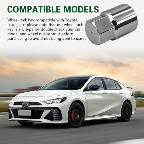 D-Wheel Locking Lug Nut Removal Tool, Professional Locking Lug Nuts Key | Lug Nut Remover, Steel Drive Wheel Lock Key with Socket Anti-Theft Wheels Nut Remover & Installer, Fit for Most Cars