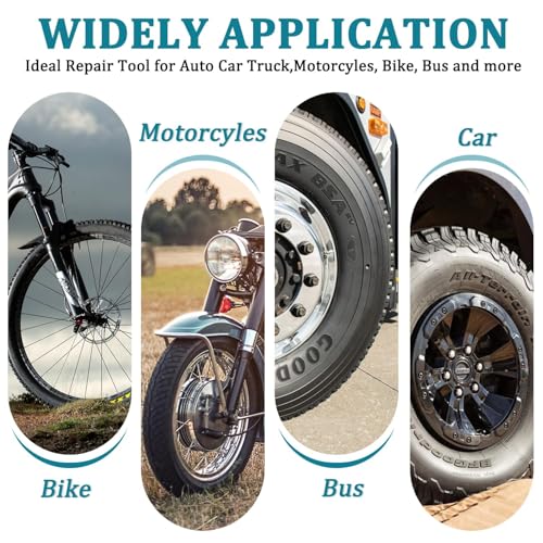 Tire Repair Set Polish Patch Tools 2500rpm Low Speed Air Tire Buffer Grinder Buffing Wheel 55mm,42mm,38mm with Tire Patch Roller Tire Inner Liner Scraper