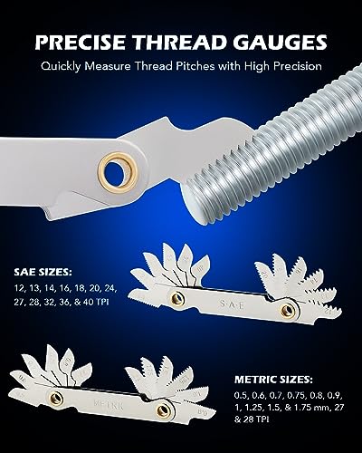 OMT Tap and Die Set, SAE and Metric Thread Repair and Cutting Kit | M3-M12 and #4-1/2 Inch, High-Carbon Chromium Steel, Internal and External Threads, Mechanics and Craftsmen, Coarse and Fine - size: 80 pc Metric and SAE