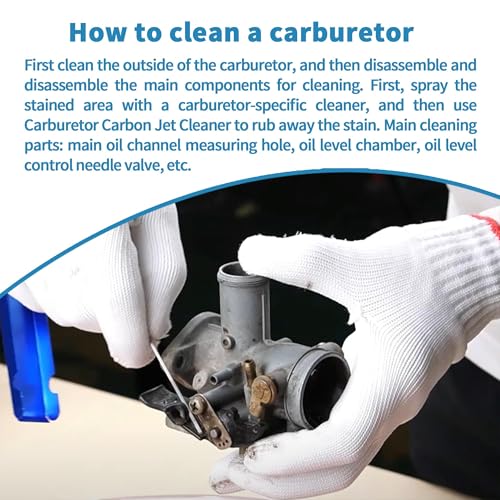 Carburetors Carbon Dirt Jet Remove Cleaner, 13 Cleaning Wires Set + 10 Cleaning Needles + 5 Nylon Brushes + 1 Sharp Pick Tool Kit, Compatible with Motorcycle ATV Moped Welder Carb Chainsaw - size: 13 Cleaning Wires Set