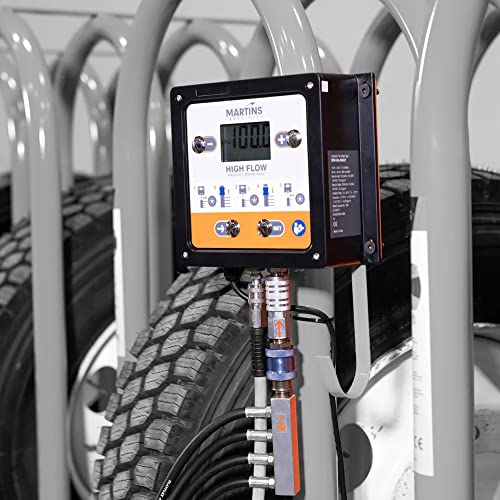 Martins 4 Outlets Automatic Tire Inflator/Deflator, 145 psi, 4 air Hoses of 8’, Inflate or Deflate up to 4 Tires simultaneously and Automatically. Orange. - size: 4-way