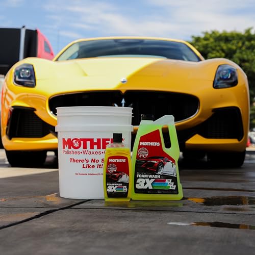 Mothers Triple Action Foam Wash, 16 oz. (05616) | pH Balanced, Eco-Friendly, Super-Sudsy, Foam Cannon, Won't Stripping Wax, Sealant or Coating, Super Concentrated - size: 16 Fl Oz (Pack of 1)