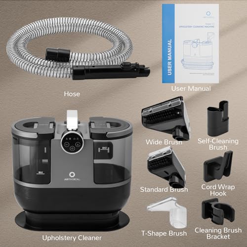 Airthereal S1 Carpet Cleaner Machine, Instant Heating Portable Upholstery Spot Cleaner, Shampooer Machine with Self-Cleaning, 14 Kpa Stain Remover Deep Cleaner for Pets, Stairs, Car Seat and Couch - color: Grey