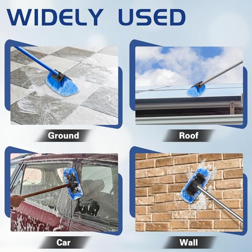 10" Car Wash Brush Head with Soft Bristles - Gentle on Paint, Compatible with Poles, Perfect for Cars, Trucks, RVs, Boats, Decks, and More (Blue) - color: 1 Pcs