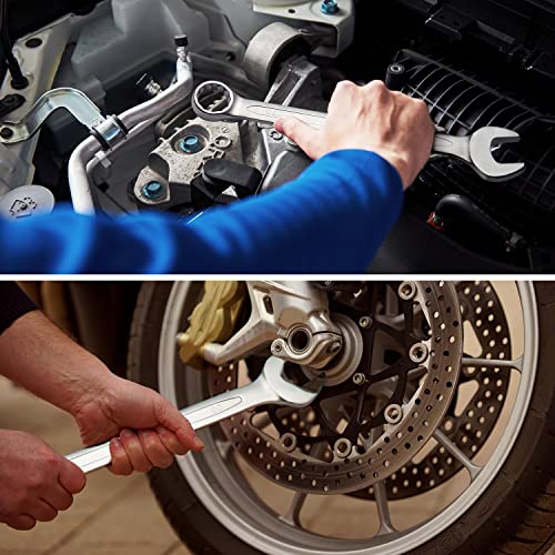 Jetech 36mm Combination Wrench, Metric 12-Point Chrome Vanadium Steel Spanner, Industrial Grade with 15-Degree Offset, Sand Blasted Finish, Heat-Treated Forged Tool - size: 36mm