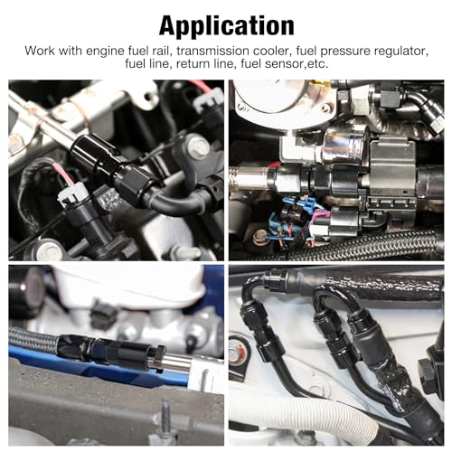 EVIL ENERGY 6AN Male to 3/8" Quick-Disconnect Female EFI Fuel Rail Fitting Aluminum 2PCS - size: 6AN to 3/8
