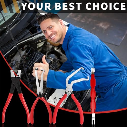 4 Pieces Electrical Disconnect Pliers for Cars,Automotive Electrical Plug with 8 Pcs Terminal Removal Tools,Separator with Straight & 60° Pliers,Valentines Gifts(Comes with gloves and tool kit)