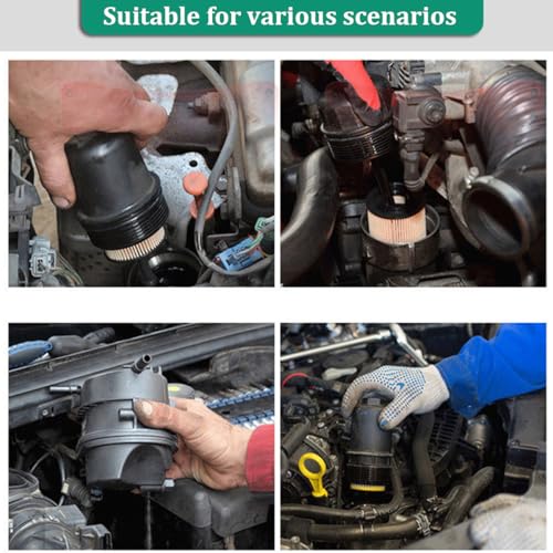 Adjustable Car Oil Filter Wrench, 2-3/8 to 3-1/8 Inch (60-80mm) Vehicle Filter Wrench with Non-Slip Serrated Jaws, 1/2'' Drive Cap Style Auto Oil Removal Tool, Universal Fit