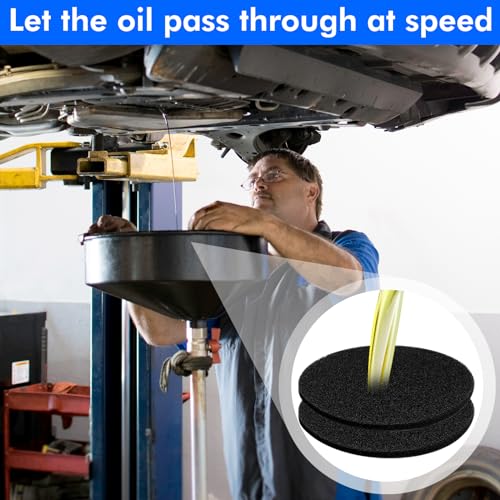 6Pcs Oil Drain Splash pad,Applicable to Oil pan for Oil Change, Oil drip pan, Oil Drain, for Automotive Repair and Technicians Oil Change pan Oil Mat ,Splatter Pad, Round Black 15 Inches