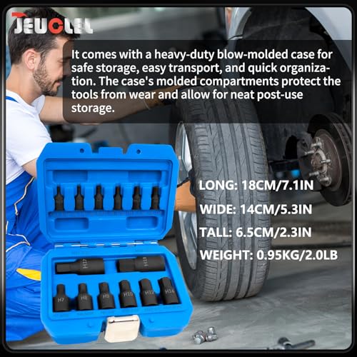 14Pcs Impact Grade Allen Bit Socket Set, Hex 1/2" 3/8" 1/4" Drive | Metric Hex Drive Socket Kit, Heavy Duty Hex bit, Screwdriver Adapter, Hand Repair Tool, Cr-Mo, Socket Wrench, Head Drill - size: 14PCS | Metric Set