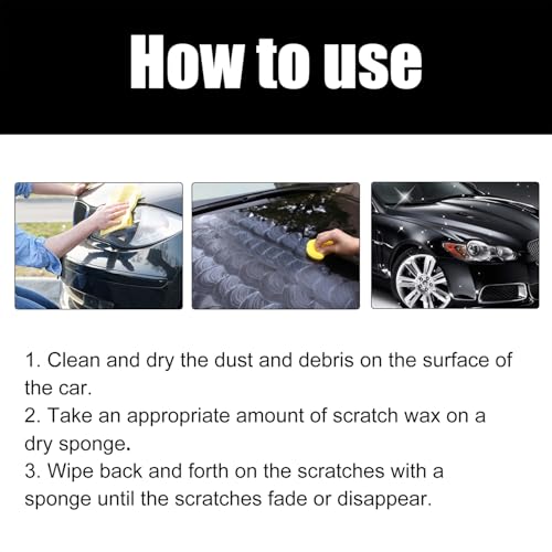 Car Scratch Remover for Vehicles, Deep Scratch Repair Paste with Polishing Wax, Paint Scratch Repair Kit with Wipe & Sponge for Car Paint Restoration