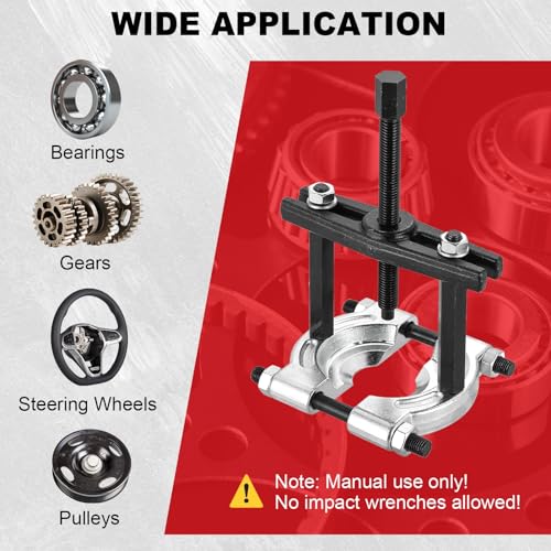 DASBET 12PCS Bearing Puller Set, Heavy Duty 5-Ton-Capacity Bearing Separator Kit with 2" and 3" Jaws, Wheel Hub Axle Puller Set Bearing Splitter Puller Kit Pinion Wheel Bearing Removal Kit (Red) - color: Red