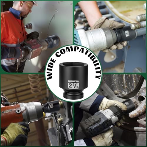 1" Drive Shallow Impact Socket,2-3/16 Inch SAE Jumbo Socket,CR-MO 6 Point for Easy Removal of Large Axle Nut(SAE) - size: 1 Inch Shallow 2-3/16", style: 1"Drive Shallow Impact Socket