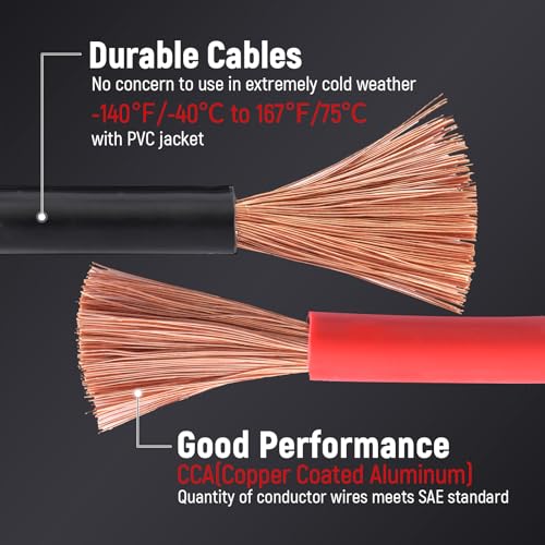 TOPDC Jumper Cables Heavy Duty 0 Gauge 30 Feet 1000Amp Booster Cables for Car Battery, Heavy Duty 2/0 Gauge Cables for Diesel Trucks, with Case, Gloves - size: 0 Gauge, (30FT)