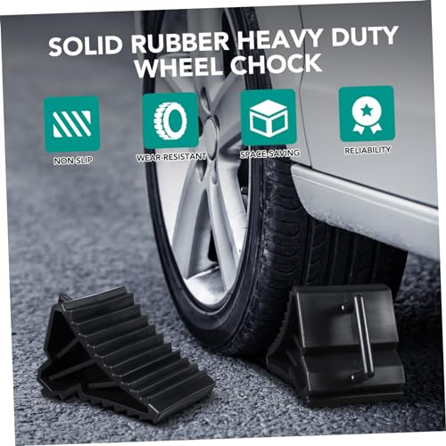 Heavy Duty Wheel Chock Set of 4 Anti-Slip Tire Stabilizers for Trucks and Trailers Sturdy Wheel Blocks for Vehicle Safety