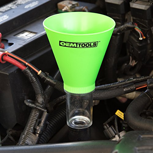 OEMTOOLS 87019 No Spill Oil Funnel for Chrysler Dodge Jeep, Oil Funnel for Oil Change, Transparent Chamber, Plastic, Funnels for Automotive Use - size: Chrysler, Dodge, Jeep, Ram, and Mitsubishi