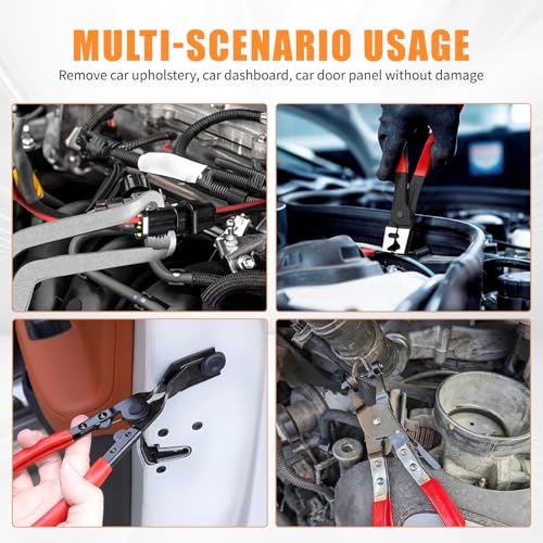5PCS Automotive Electrical Disconnect Pliers Kit, Carbon Steel Connector & Clip Removal Tools, Hose Clamp Pliers set for Auto Repair - size: Pliers-09