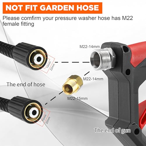 Tool Daily Short Pressure Washer Gun with Foam Cannon, 15° Curved Car Wash Brush with Long Handle, 5 Nozzle Tips, 1/4” Quick Connect - style: Foam Gun with Brush