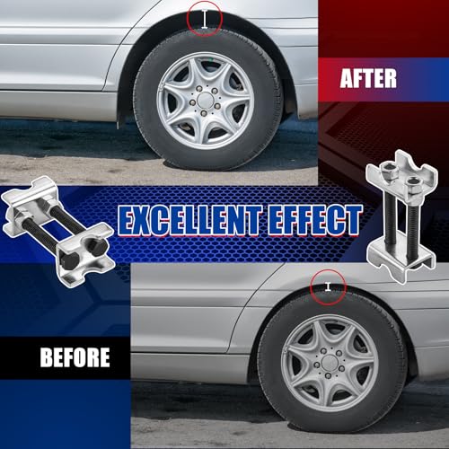 NYXOVA 8PCS Adjustable Coil Spring Spacers, 1”-2” Lift or Lower Height Coil Spring Boosters, 2-Way Spring Compressor Tool for Car, Truck, SUV Struts