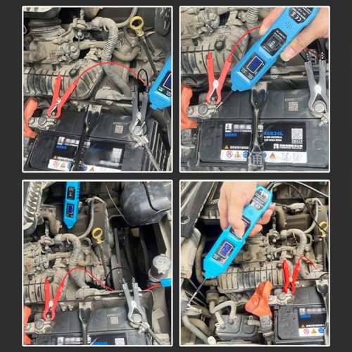 Multifunctional Car Circuit Tester, 3.5-36V DC Automotive Power Circuit Tester with LCD Display and Sharp Probe, Electric Test Pen for Car Battery Polarity Continuity Fuses (Blue)
