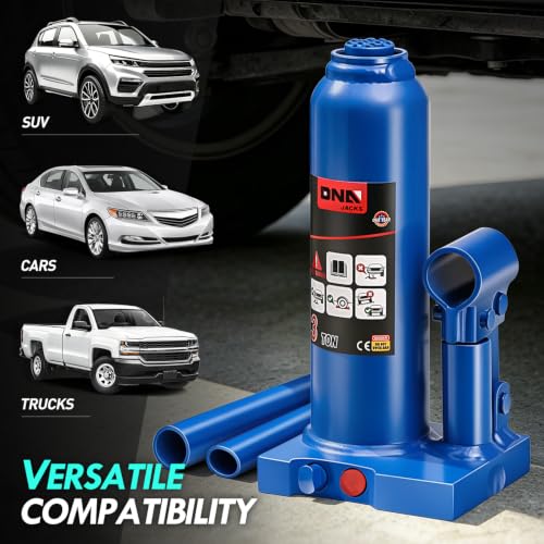 DNA Motoring 3 tons / 6000 lbs Lifting Automotive Welded Hydraulic Bottle Jack for Car SUV Pickup Truck, Auto Repair, with Manual Handle & Carrying Storage Case, Blue - color: blue, style: 3 ton