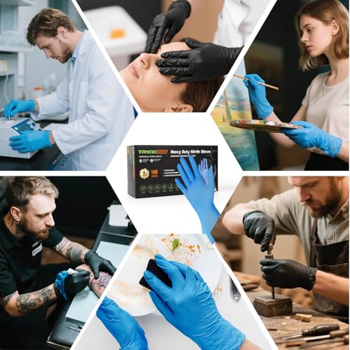 TREEGO Blue Nitrile Gloves, Medium, 6 Mil Medical Exam Gloves, 1000 Count | Powder Free, Latex Free, 510(k) Cleared, Ideal for Clinics, Healthcare, Veterinary & Food Service - color: 1000 Blue, size: Medium