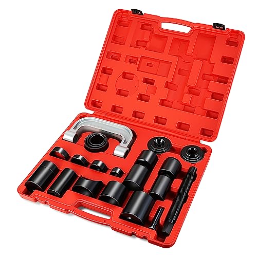 DNA Motoring 21pcs Universal Ball Joint Service Repair Remover Installer Adapter Tool Kit for Most 2WD 4WD Cars Pickups Vans SUVs,Red, TOOLS-00313 - style: 21Ball Joint Remover bule