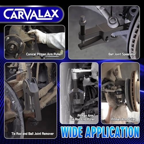 CARVALAX 5-in-1 Ball Joint Separator, Ball Joint Removal Tool Kit | Front End Service Tool Kit for Tie Rob Removal, Pitman Arm Puller, Cars SUVs Pickup Trucks Automotive Tools w/Storage Case - color: Black, style: 5-in-1