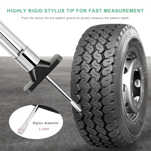Car Tire Tread Depth Gauge, 32nds Smart Color Coded Automotive Tire Thread Depth Checker Meter Tool, Professional Tyre Measurement Gauge Tool for Cars Trucks Motorcycles - color: 1pcs