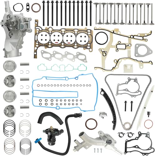 1.4 Engine Rebuild Kit Timing Chain Kit Head Gasket Bolt Set & Water Pump Thermostat Set Piston & Rings Fit for Buick Encore Cadillac ELR Chevrolet Sonic Cruze Trax Volt 1.4L L4 2011-2016