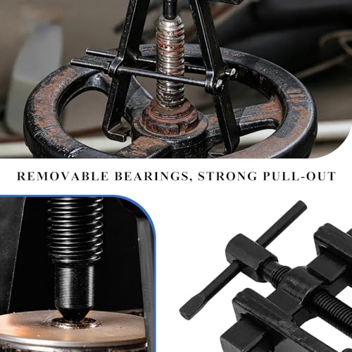 4" 2-Jaw Gear Puller, Adjustable Carbon Steel Flywheel Remover Bearing Gear Puller, Two Claws Separate Lifting Device Pump Removal Tool for Bearings Pulleys Flywheels (Black) - color: Black