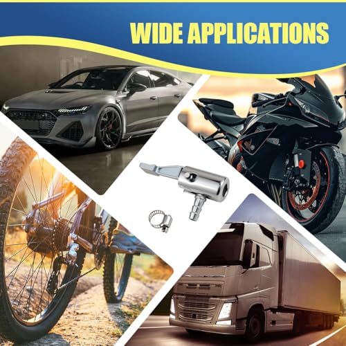 1/4" Lock On All Metal Air Chuck, Portable Tire Inflator Nozzle Adapter with Barb Connector, Mini Air Compressor Hose End with Adjustable Clamp for Hose Repair (8PCS) - size: 8PCS