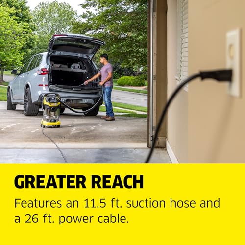 Kärcher Shop Vacuum WD 6 P S, 7.9 Gal, 6.2 Peak HP, 37 ft Reach, Wet Dry Vacuum Cleaner, Heavy Duty, Blower Function, Crevice Tool, Floor Nozzle Great for DIY Projects and Workshops - style: WD 6 P S