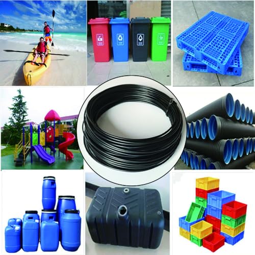 50 Feet Black HDPE Plastic Welding Rod,1/8" Diameter,High Density Polyethylene Welding Rod for Car Bumper,Water Tanks,Canoe and Plastic Bins - color: Black