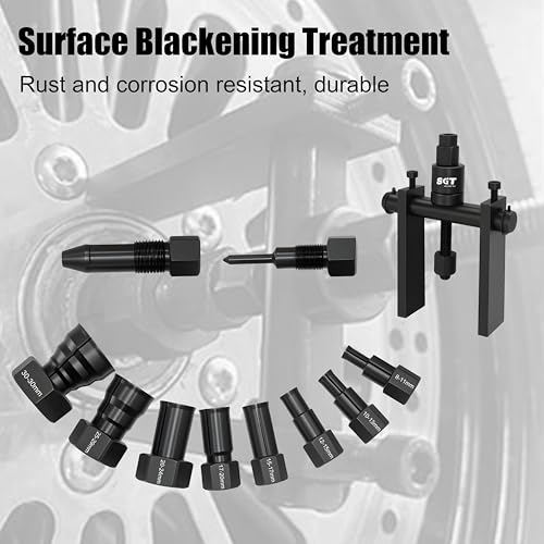 SGT 12pcs Blind Hole Collet Bearing Puller Set,Internal Bearing Extractor Puller Kit,Motorcycle Bicycle Wheel Bearing Removal Tool,Slide Hammer Bearing Puller with Expandable Collets 8-32mm