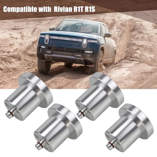 RULLINE Jack Lifting Jack Pad Lift Point Adapter with Magnetic(Magnet Reinforcement to Prevent Falling Off) Compatible with Rivian R1T R1S -4 Pack with Storage - style: Magnetic and Screw Reinforcement