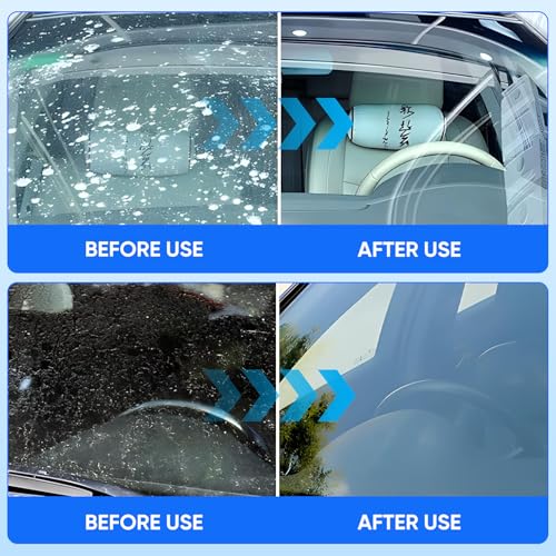 2025 New Glass Polishing Liquid with Sponge - Windshield Anti Fog Hydrophobic Coating Spray, Scratch Remover for Car Windows, Mirrors, Oil Film & Glass Surfaces (2)