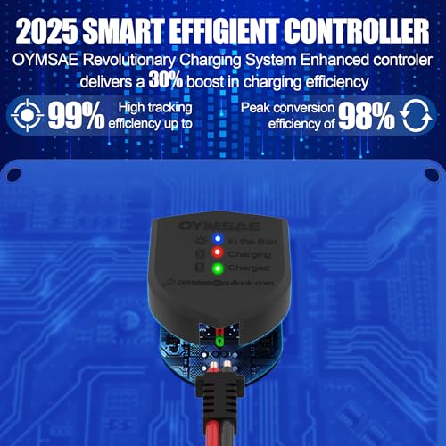 OYMSAE 12V 7.5W Solar Trickle Charger & Maintainer - Waterproof Battery Charger with Smart Controller for Car Boat RV Truck Marine - Includes Cigarette Plug & Alligator Clips - size: 7.5W