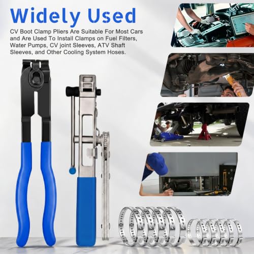 CV Joint Boot Clamp Pliers With Ratchet Adjust For Cars UTV ATV Repair | CV Joint Boot Clamp Pliers Heavy Duty CV Boot Clamp Tool With Ratchet Adjust Function
