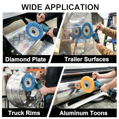 Upgrade 8" Airway Buffing Wheel, 11Pcs Aluminum Polishing Kit, Flange-Free Installation, 5/8" Arbor Hole Aluminum Metal Wheel Polishing Kit with Extension for Angle Grinder Mirror Finish
