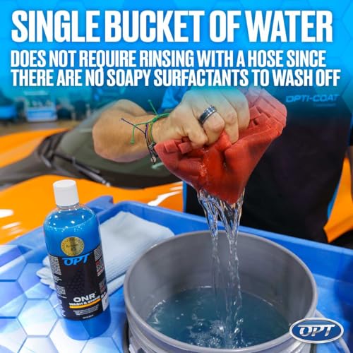 Optimum No Rinse Version 6 (32 Oz), Grit Guard Bucket Insert (Blue), and Big Red Sponge 2.0 (BRS) Car Cleaning Kit, ONR Rinseless Car Wash, Dirt Lock, and Professional Wash Sponge for Auto Detailing