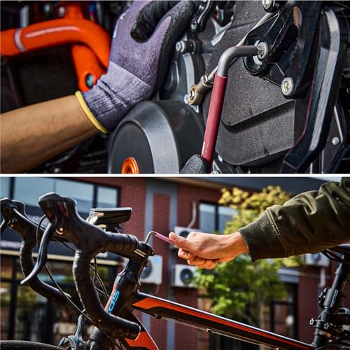toolant Metric Allen Wrenches Sets 9pcs, Extra Long Arm Allen Key Set with Ball End, Crafted Hex Key Set with Color Coded Sleeves, Unique Patented Holder Design for Magnetizing and Demagnetizing - size: 9pcs(Metric)