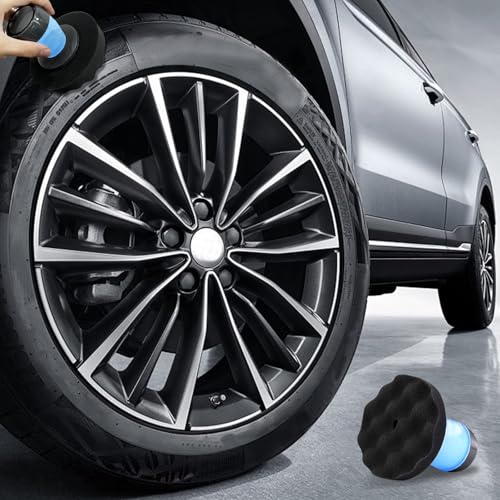 Tire Shine Applicator with 2 Detachable Foam Applicator Pads for Car Cleaning and Fine Polishing Reusable Tire Dressing Applicator for Car Truck SUV Motorcycle - style: Thin sponge
