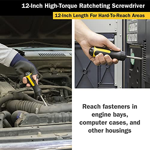 Titan 12220 12-Inch Torque Ratcheting Screwdriver - size: 12-Inch