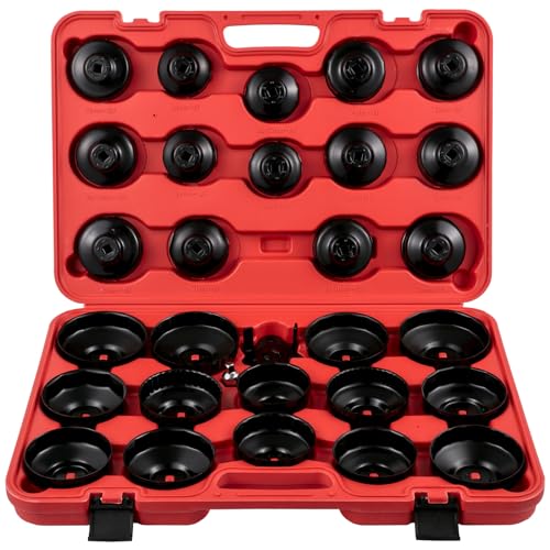 VEVOR Oil Filter Socket Set, 30 Pcs, Steel, Black, 3-Jam Wrench