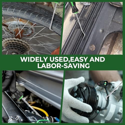 FTIHTRY 8PCS Pick and Hook Set, Precision Automotive Hook Set, Car Auto Oil Seal/O-Ring Seal Gasket Mini Precision Hooks Puller Remover (Green)
