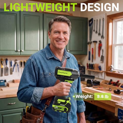Cordless Impact Wrench 1/2 Inch, 1200N.m High Torque Brushless Impact Gun, 21V Power Impact Driver with 2×4.0Ah Batteries, 3-Speed modes & LED Light, 5 Sockets for Car/Mower (Black&Green)